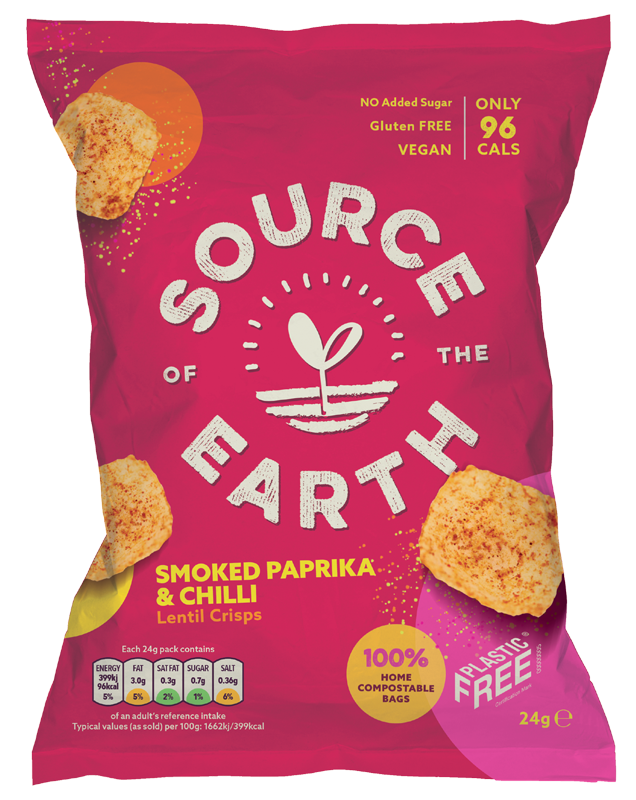 Source of the Earth Smoked Paprika Lentil Crisps 24g