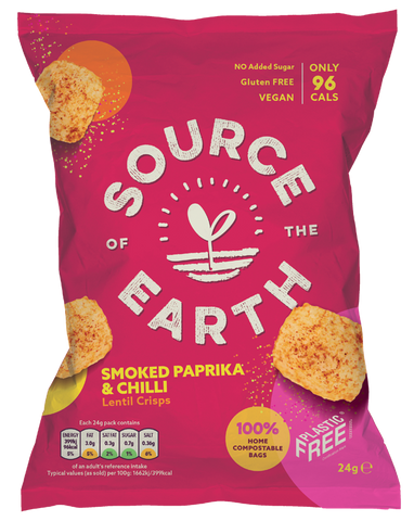 Source of the Earth Smoked Paprika Lentil Crisps 24g