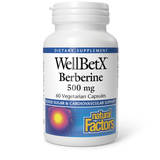 Natural Factors WellBetX Berberine 500 mg 60 Vegetarian Capsules